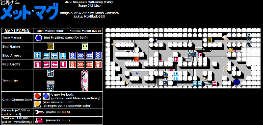 Thumbnail for a map of Stage 012 for the NES game Jikai Shounen Mettomag.