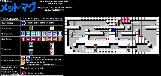Thumbnail for a map of Stage 019 for the NES game Jikai Shounen Mettomag.