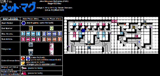 Thumbnail for a map of Stage 022 for the NES game Jikai Shounen Mettomag.