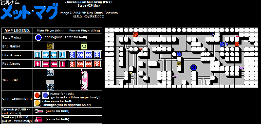 Thumbnail for a map of Stage 029 for the NES game Jikai Shounen Mettomag.