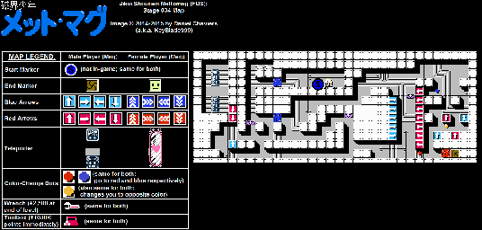 Thumbnail for a map of Stage 034 for the NES game Jikai Shounen Mettomag.
