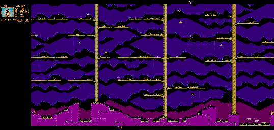 Thumbnail for a map of Level 10: The Wastelands for the NES game The Jungle Book.
