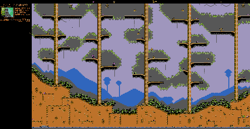 Thumbnail for a map of Level 5: Baloo And River for the NES game The Jungle Book.