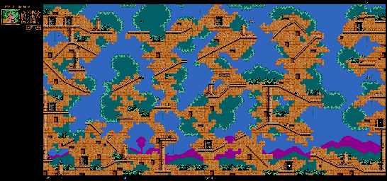 Thumbnail for a map of Level 7: The Ruins for the NES game The Jungle Book.