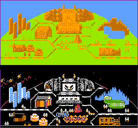 Thumbnail for a map of Karakuri Land (In-Game Map) for the NES game Kaiketsu Yanchamaru 2: Karakuri Land.