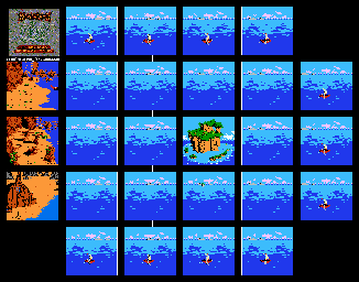 Thumbnail for a map of Beach & Ocean for the NES game King's Quest V: Absence Makes The Heart Go Yonder.