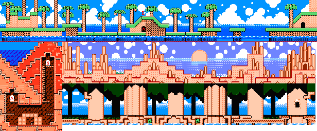Thumbnail for a map of Level 2: Ice Cream Island Stage 1 for the NES game Kirby's Adventure.