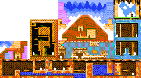 Thumbnail for a map of Level 5: Yogurt Yard Stage 2 for the NES game Kirby's Adventure.