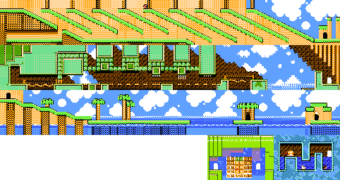 Thumbnail for a map of Level 5: Yogurt Yard Stage 6 for the NES game Kirby's Adventure.