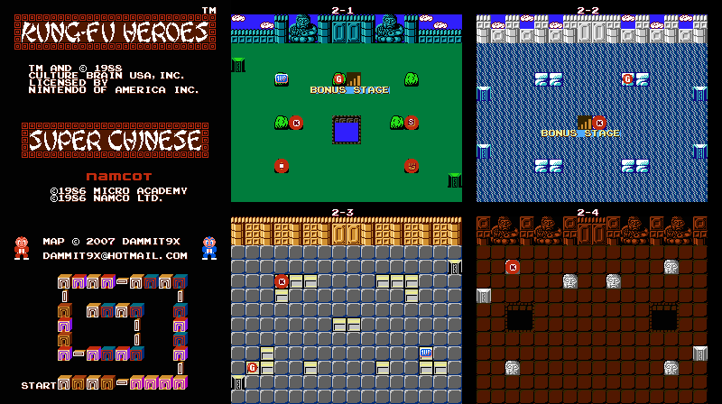 Thumbnail for a map of Castle 2 (Animated) for the NES game Kung-Fu Heroes.