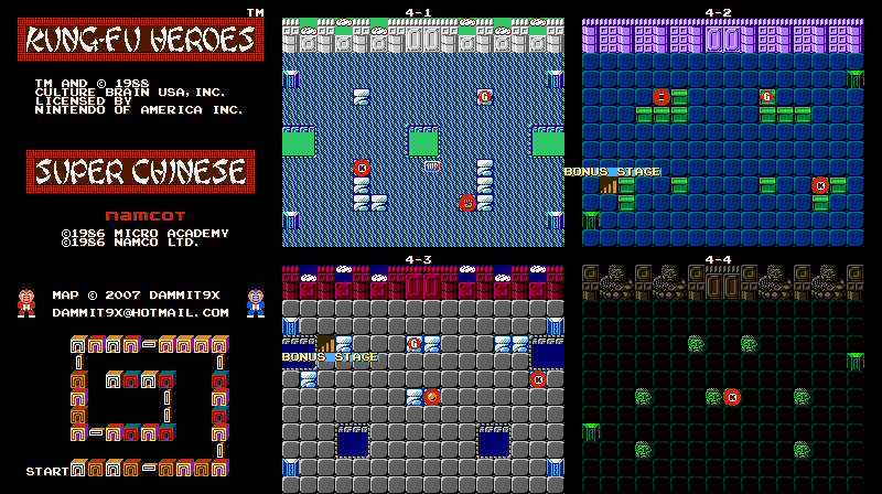 Thumbnail for a map of Castle 4 (Animated) for the NES game Kung-Fu Heroes.