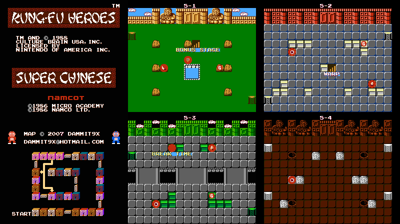 Thumbnail for a map of Castle 5 (Animated) for the NES game Kung-Fu Heroes.