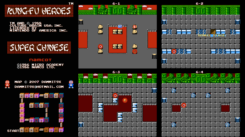 Thumbnail for a map of Castle 6 (Animated) for the NES game Kung-Fu Heroes.