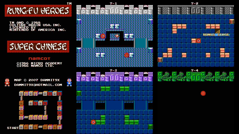 Thumbnail for a map of Castle 7 (Animated) for the NES game Kung-Fu Heroes.