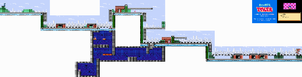 Thumbnail for a map of Level 02 for the NES game Kyatto Ninden Teyandee.