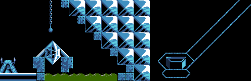 Thumbnail for a map of Mayhem Level 13 for the NES game Lemmings.