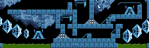 Thumbnail for a map of Mayhem Level 16 for the NES game Lemmings.