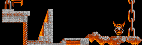 Thumbnail for a map of Taxing Level 10 for the NES game Lemmings.