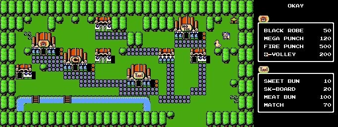 Thumbnail for a map of Okay for the NES game Little Ninja Brothers.