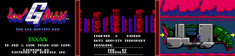 Thumbnail for a map of Chapter 3 Hidden: Anti Gravity Transport for the NES game Low G Man: The Low Gravity Man.