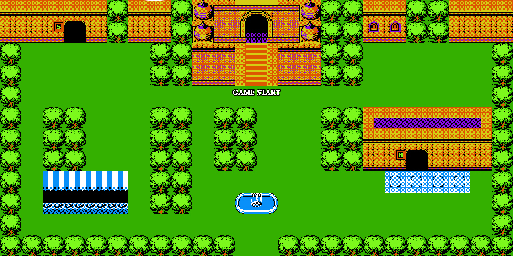Thumbnail for a map of Chapter 1: Water World Mooroon Town Of Meshudo for the NES game The Magic Of Scheherazade.