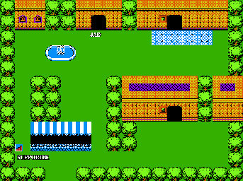 Thumbnail for a map of Chapter 1: Water World Mooroon Town Of Rudoria for the NES game The Magic Of Scheherazade.