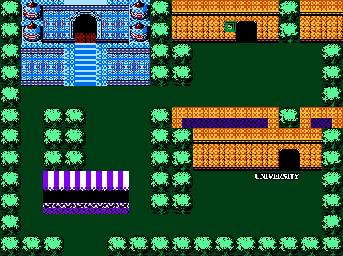 Thumbnail for a map of Chapter 1: Water World Mooroon Town Of Rudoria (Past) for the NES game The Magic Of Scheherazade.