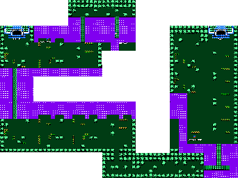 Thumbnail for a map of Chapter 1: Water World Mooroon World (Past) for the NES game The Magic Of Scheherazade.