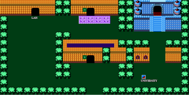 Thumbnail for a map of Chapter 2: Desert World Alalart Town Of Alart (Past) for the NES game The Magic Of Scheherazade.