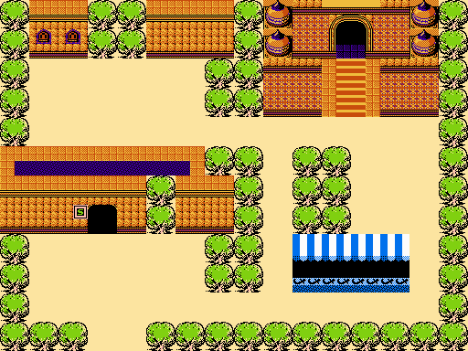 Thumbnail for a map of Chapter 2: Desert World Alalart Town Of Malart for the NES game The Magic Of Scheherazade.