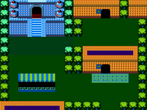 Thumbnail for a map of Chapter 4: Flower World Celestern Town Of Chigris for the NES game The Magic Of Scheherazade.