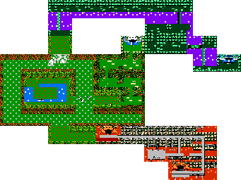 Thumbnail for a map of Chapter 4: Flower World Celestern World (After Raincom) for the NES game The Magic Of Scheherazade.