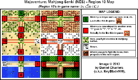 Thumbnail for a map of Region 10 for the NES game Majaventure: Mahjong Senki.