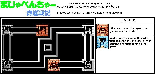 Thumbnail for a map of Region 11 for the NES game Majaventure: Mahjong Senki.