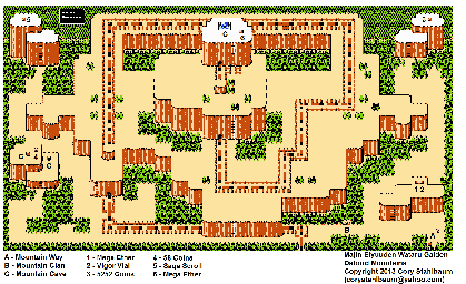 Thumbnail for a map of Dabord Mountains for the NES game Majin Eiyuuden Wataru Gaiden.