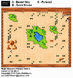 Thumbnail for a map of Desert Of The Moon for the NES game Majin Eiyuuden Wataru Gaiden.