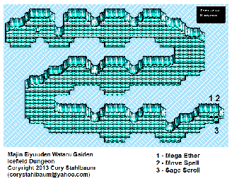 Thumbnail for a map of Icefield Dungeon for the NES game Majin Eiyuuden Wataru Gaiden.