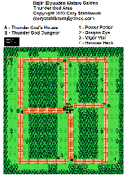 Thumbnail for a map of Thunder God Area for the NES game Majin Eiyuuden Wataru Gaiden.