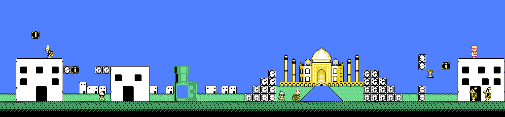 Thumbnail for a map of Taj Mahal (1947) for the NES game Mario's Time Machine!.