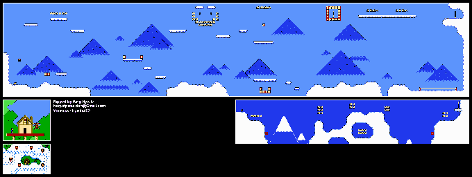 Thumbnail for a map of Birdie's Treehouse Lvl 1: The Stratosphere for the NES game M.C. Kids.
