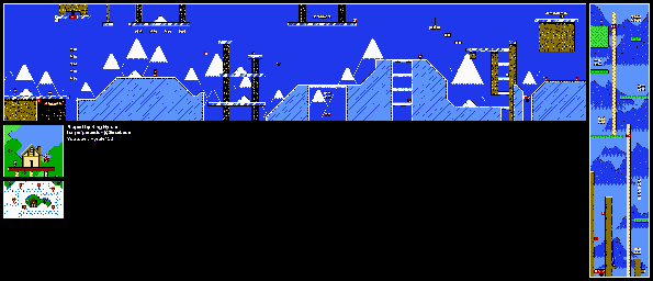 Thumbnail for a map of Birdie's Treehouse Lvl 2: Slippery Slopes for the NES game M.C. Kids.