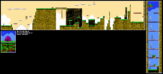Thumbnail for a map of Grimace's Highlands Lvl 1: Cliffton Heights for the NES game M.C. Kids.