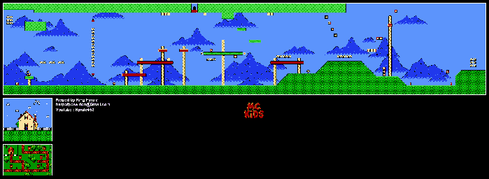 Thumbnail for a map of Ronald's Clubhouse Lvl 1: The Garden for the NES game M.C. Kids.