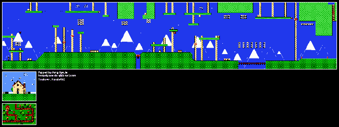 Thumbnail for a map of Ronald's Clubhouse Lvl 4: Mountain View for the NES game M.C. Kids.