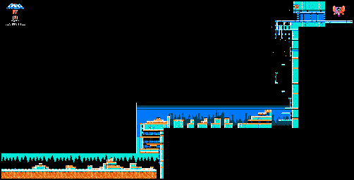 Thumbnail for a map of Dr. Cossack's Citadel Level 1 for the NES game Mega Man IV.