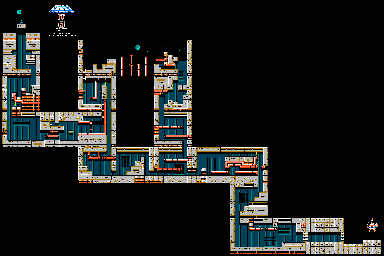 Thumbnail for a map of Dr. Cossack's Citadel Level 4 for the NES game Mega Man IV.