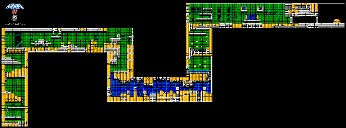 Thumbnail for a map of Wily's Castle Level 1 for the NES game Mega Man IV.