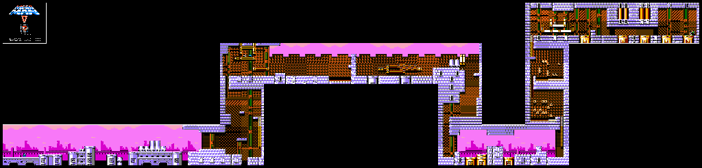 Thumbnail for a map of Proto Man's Fortress Level 1 for the NES game Mega Man V.