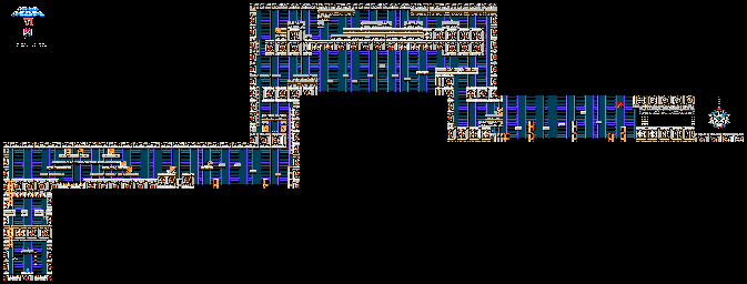 Thumbnail for a map of Mr. X's Fortress Level 4 for the NES game Mega Man VI.