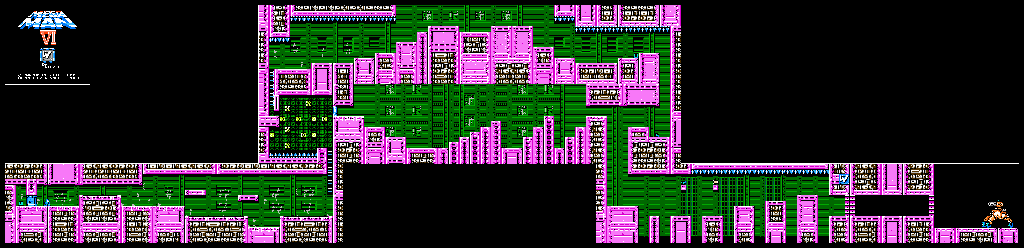 Thumbnail for a map of Wily's Castle Level 2 for the NES game Mega Man VI.